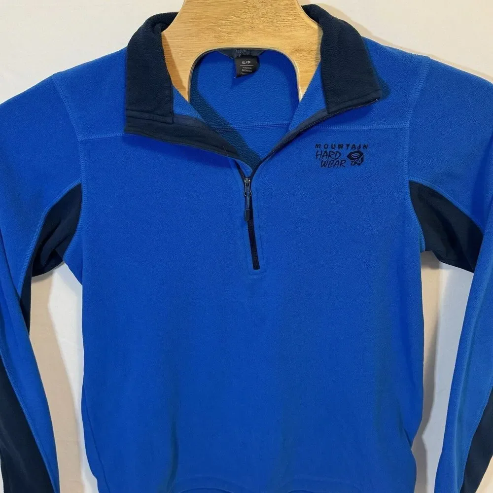 Mountain‎ Hardwear 1/2 Zip Mens Small Pullover Fleece Blue Long Sleeve